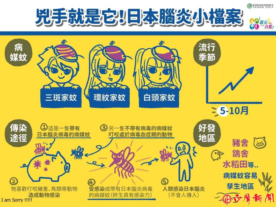  衛生局接種疫苗是預防日本腦炎最有效的方法，提醒民眾應儘速帶家中滿15個月以上且未完成疫苗接種之嬰幼兒。(記者梁雅玲攝)-正聲新聞