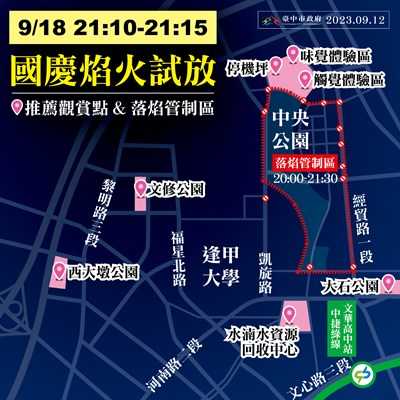 112國慶焰火在台中 盧市長：918試放、歡迎市民推薦觀賞點。(記者梁秀韻攝)-正聲新聞